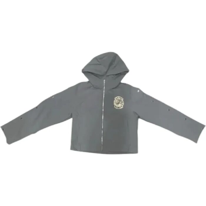 Grey Saint Nylon Hooded Zipper Jacket
